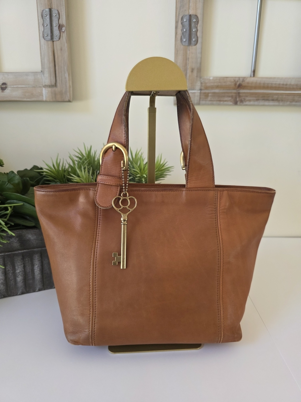Vintage Coach Small Waverly Tote British Tan Glovetanned Leather Made In Hungary - Picture 3 of 15